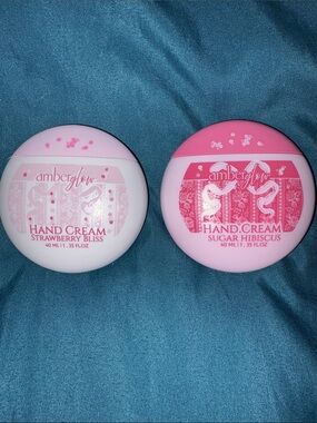 2 - Amber Glow Pink Hand Cream - Strawberry Bliss & Sugar Hibiscus Pockets/Purse
